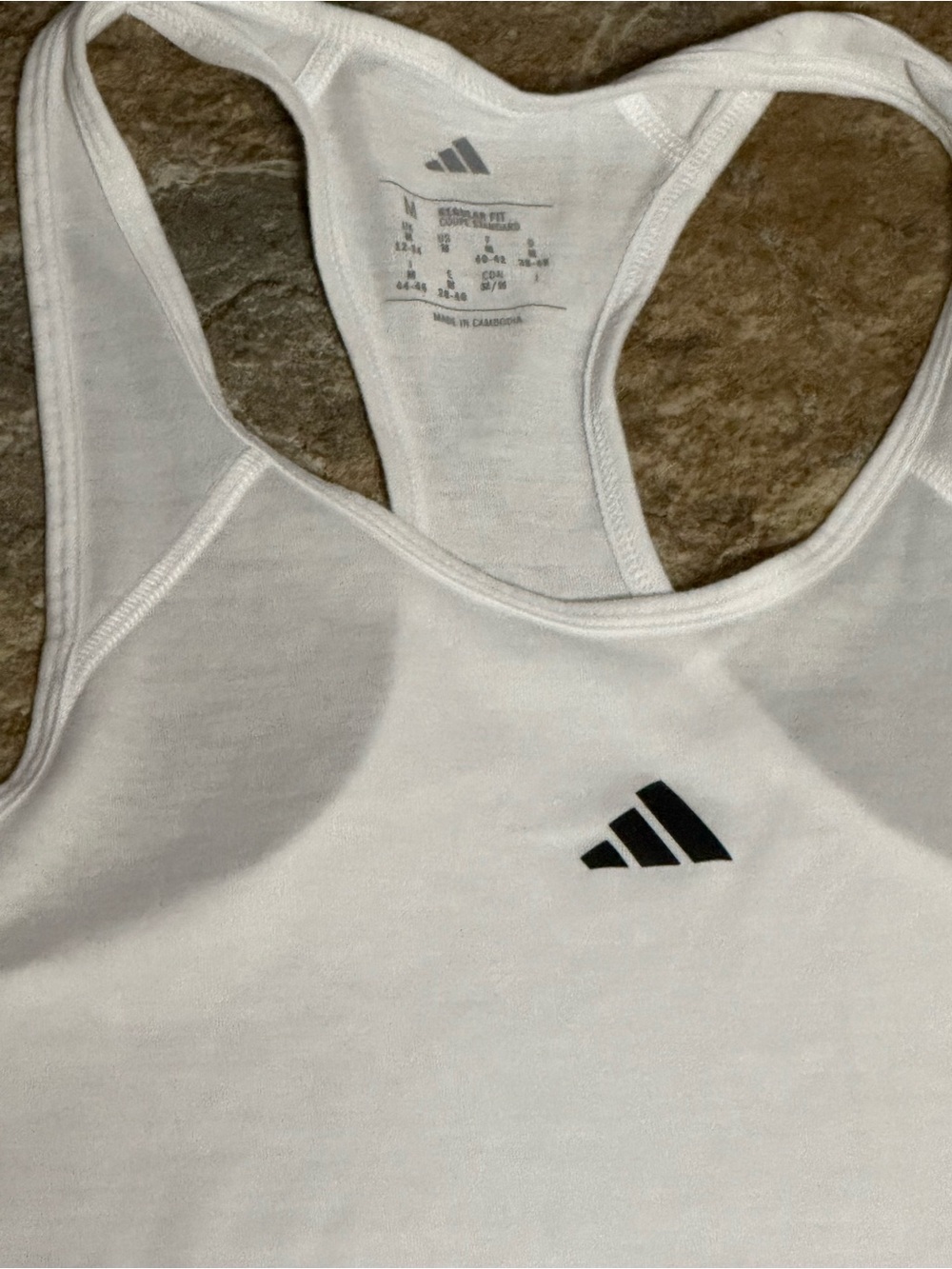 adidas White Racerback Performance Tank Top - Picture 2 of 2